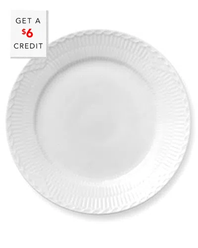 Royal Copenhagen White Fluted Half Lace 7.5in Dessert Platewith $6 Credit
