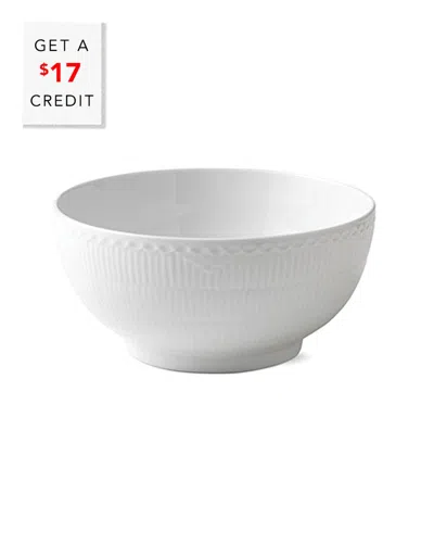 Royal Copenhagen White Fluted Half Lace Bowl