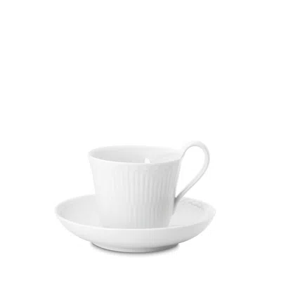 ROYAL COPENHAGEN WHITE FLUTED HALF LACE CUP & SAUCER,1017278