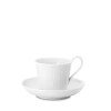 Royal Copenhagen White Fluted Half Lace Cup & Saucer