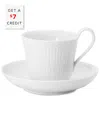Royal Copenhagen White Fluted High Handle Cup & Saucer