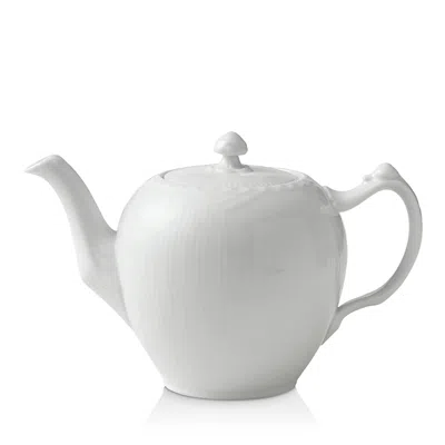 Royal Copenhagen White Fluted Half Lace Tea Pot