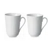 Royal Copenhagen White Fluted Mugs, Set Of 2 In White