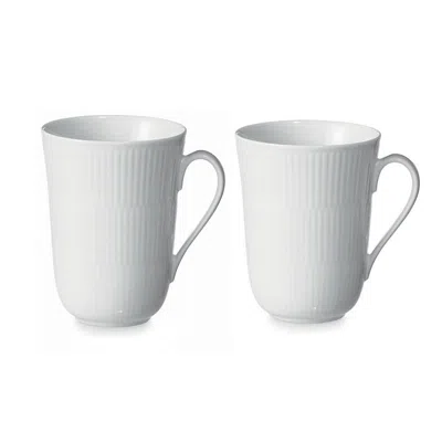 ROYAL COPENHAGEN WHITE FLUTED MUG, SET OF 2,1017380