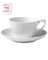 Royal Copenhagen White Fluted Tea Cup & Saucer With $15 Credit