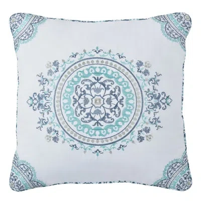 Royal Court Afton 16" Square Decorative Throw Pillow In Blue