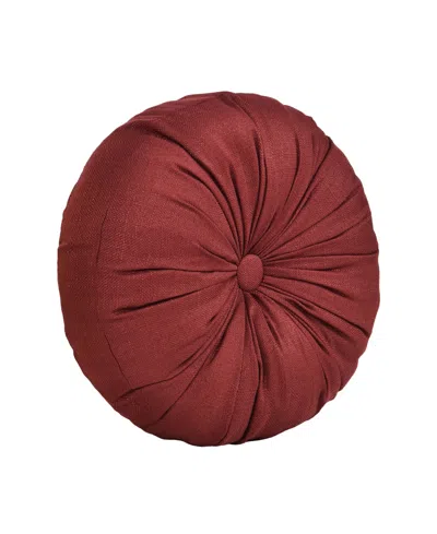 Royal Court Bari Tufted Decorative Pillow, 15" Round In Red
