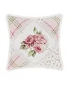 Royal Court Bungalow Patchwork Floral Decorative Pillow, 16" X 16" In Rose