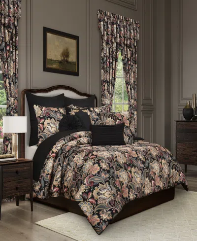 Royal Court Calabria Jacobean 3-pc. Comforter Set, Full/queen In Black