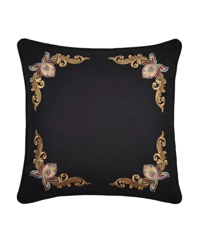 Royal Court Calabria Square Decorative Pillow, 18" X 18" In Black