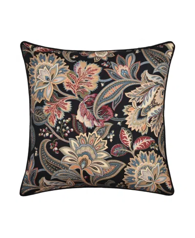 Royal Court Calabria Square Decorative Pillow, 20" X 20" In Black