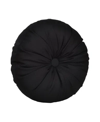 Royal Court Calabria Tufted Decorative Pillow, 15" Round In Black