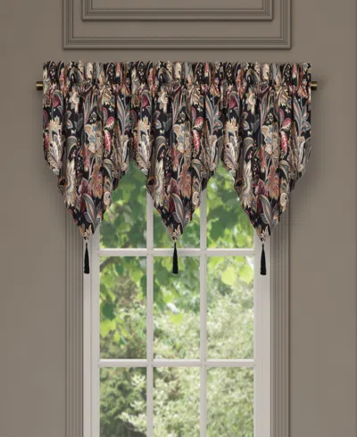 Royal Court Calabria Window Ascot Valance, 40" X 21" In Black