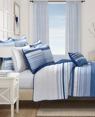 Royal Court Carson Multi-stripe 3-pc. Quilt Set, King/california King In Blue