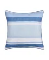 Royal Court Carson Plush Stripe Decorative Pillow, 20" X 20" In Blue