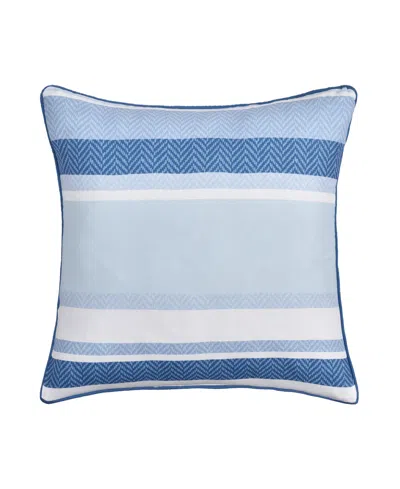 Royal Court Carson Plush Stripe Decorative Pillow, 20" X 20" In Blue