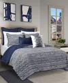 Royal Court Dalton Sleek Stripe 3-pc. Comforter Set, King/california King In Blue
