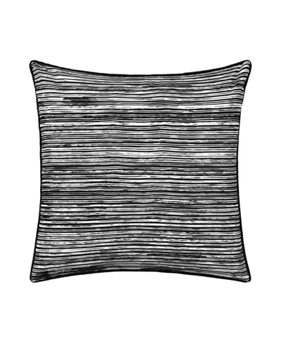 Royal Court Dalton Sleek Stripe Decorative Pillow, 20" X 20" In Black