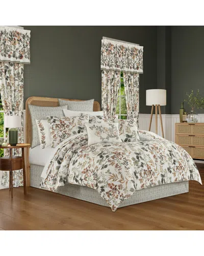 Royal Court Evergreen Comforter Set In White