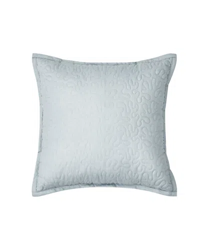 Royal Court Evergreen Quilted Square Decorative Pillow, 16" X 16" In Blue