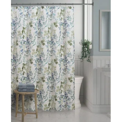 Royal Court Evergreen Shower Curtain Shower Curtain In Blue Leaf