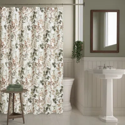 Royal Court Evergreen Shower Curtain Shower Curtain In Sage