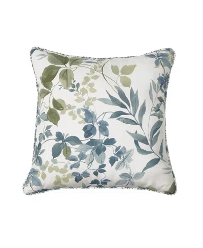 Royal Court Evergreen Square Decorative Pillow, 16" X 16" In Blue