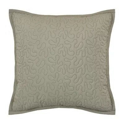 Royal Court Evergreen Square Quilted Square Throw Pillow In Green