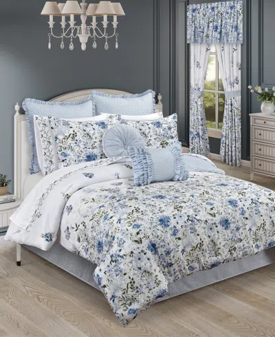 Royal Court Kourtney Floral 4-pc. Comforter Set, Full In Blue