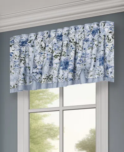 Royal Court Kourtney Tie-up Window Valance, 18" X 72" In Blue