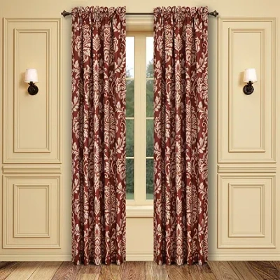 Royal Court Lazia Rod Pocket Room Darkening Set Of 2 Curtain Panel In Red