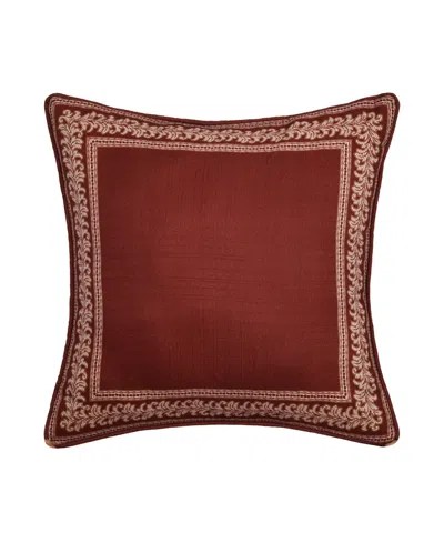 Royal Court Lazia Square Decorative Pillow, 18" X 18" In Red
