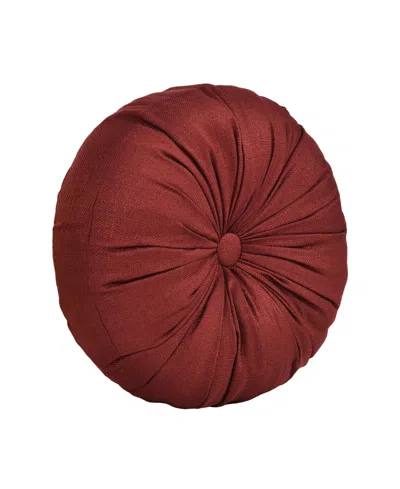 Royal Court Lazia Tufted Decorative Pillow, 15" Round In Red