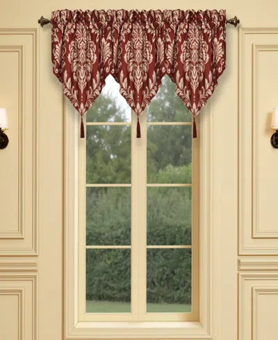 Royal Court Lazia Window Ascot Valance, 40" X 21" In Red