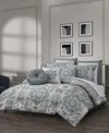 Royal Court Lisbon Damask 3-pc. Comforter Set, King/california King In Gray