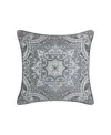 Royal Court Lisbon Reverse Decorative Pillow, 18" X 18" In Gray