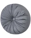 Royal Court Lisbon Tufted Decorative Pillow, 15" Round In Gray