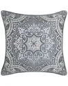 Royal Court Lisbon Reverse Decorative Pillow, 18" X 18" In Gray