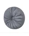 Royal Court Lisbon Tufted Decorative Pillow, 15" Round In Gray