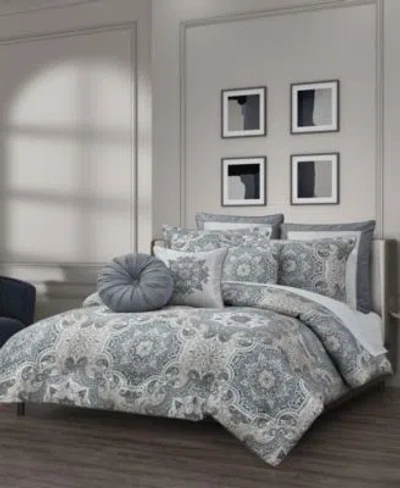 Royal Court Lisbon Woven Damask Comforter Sets In Gray
