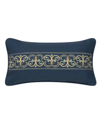 Royal Court Messina Boudoir Decorative Throw Pillow, 12" X 22" In Blue