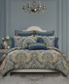 Royal Court Messina Damask 3-pc. Comforter Set, King/california King In Blue