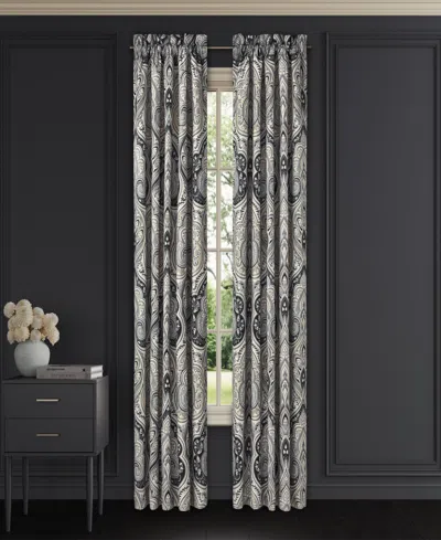 Royal Court Messina Window Panel Pair, 50" X 84" In Black
