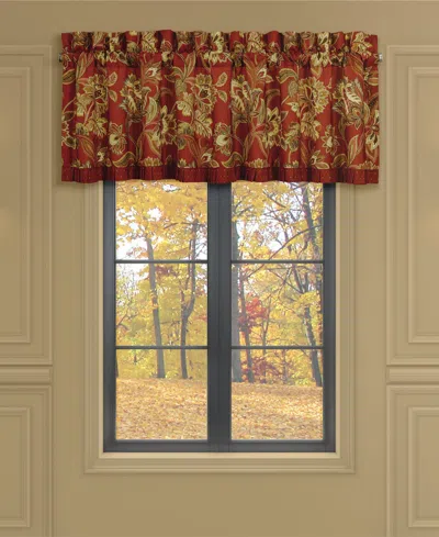 Royal Court Montecito Straight Window Valance, 17" X 72" In Red