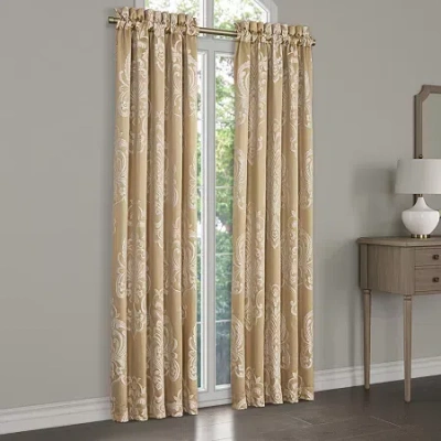 Royal Court Potenza Rod Pocket Room Darkening Set Of 2 Curtain Panel In Yellow