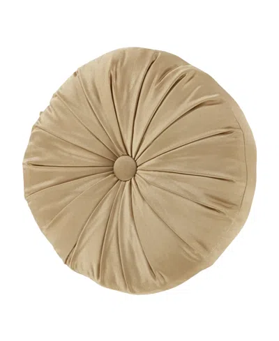 Royal Court Potenza Tufted Decorative Pillow, 15" Round In Gold
