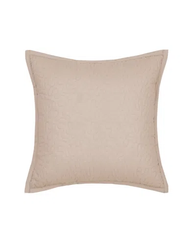 Royal Court Rosewood Quilted Square Decorative Pillow, 16" X 16" In Pink