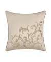 Royal Court Spectra Embellished Decorative Pillow, 16" X 16" In Neutral