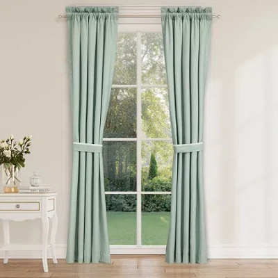Royal Court Spring Social Rod Pocket Room Darkening Set Of 2 Curtain Panel In Blue