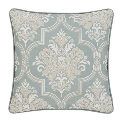 Royal Court Square Throw Pillow In Blue